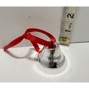 It's a Wonderful Life Engraved Christmas Ornament Silver Bell Red Ribbon